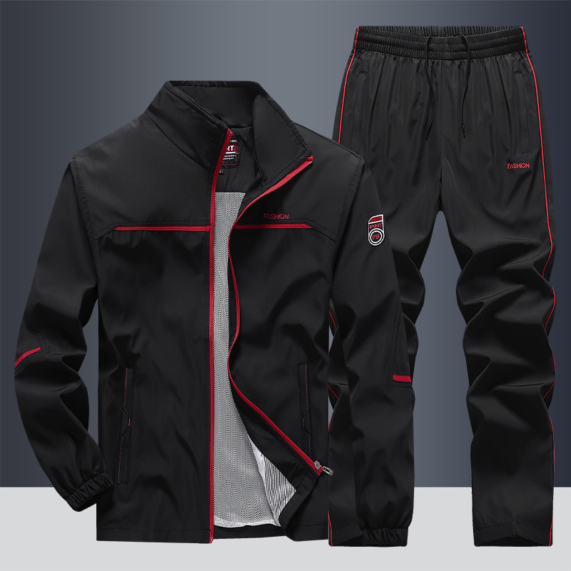 Survêtement homme deux pièces, du L au 5XL, cinq coloris, noir