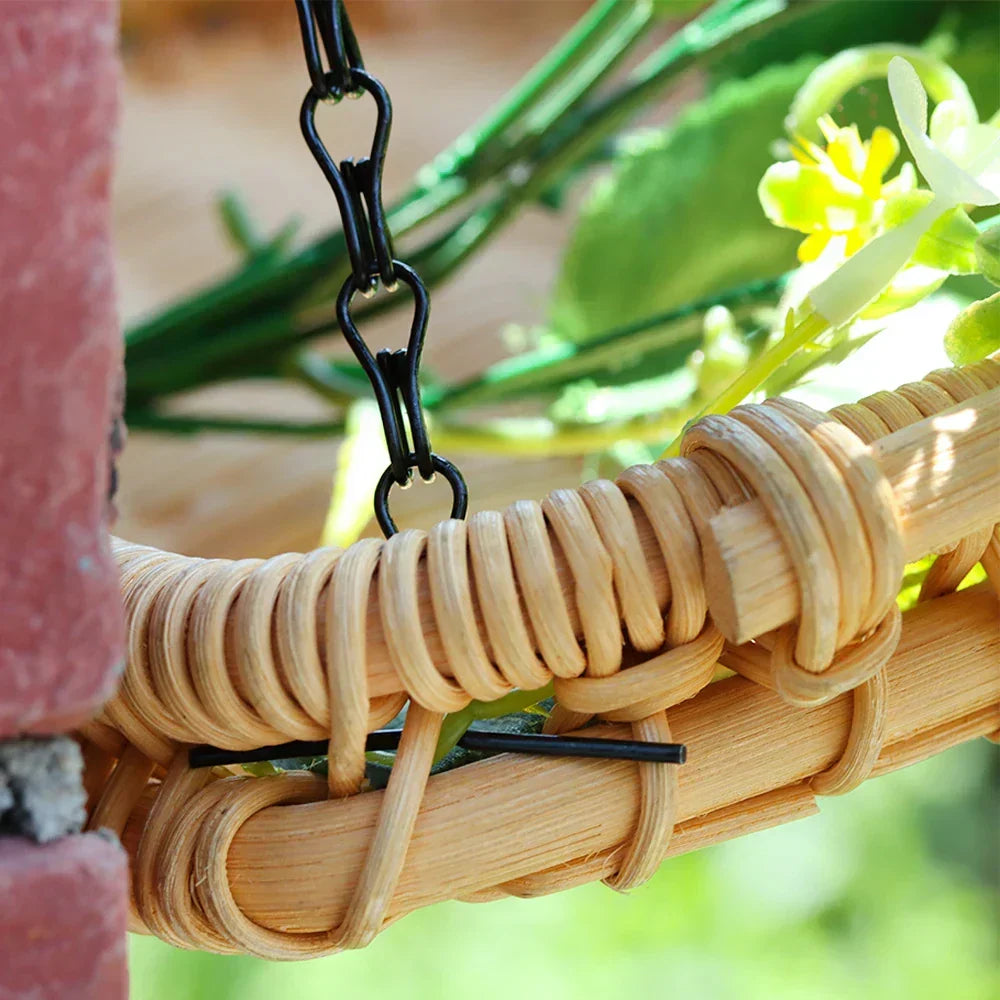 Suspensions à chaînes pour pots de fleurs, noir, lot de 4