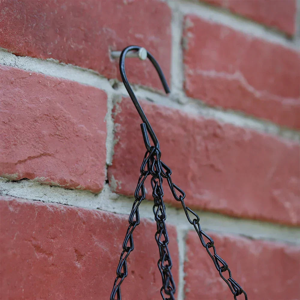 Suspensions à chaînes pour pots de fleurs, noir, lot de 4