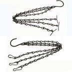 Suspensions à chaînes pour pots de fleurs, noir, lot de 4