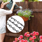 Suspensions à chaînes pour pots de fleurs, noir, lot de 4