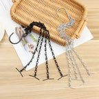 Suspensions à chaînes pour pots de fleurs, noir, lot de 4