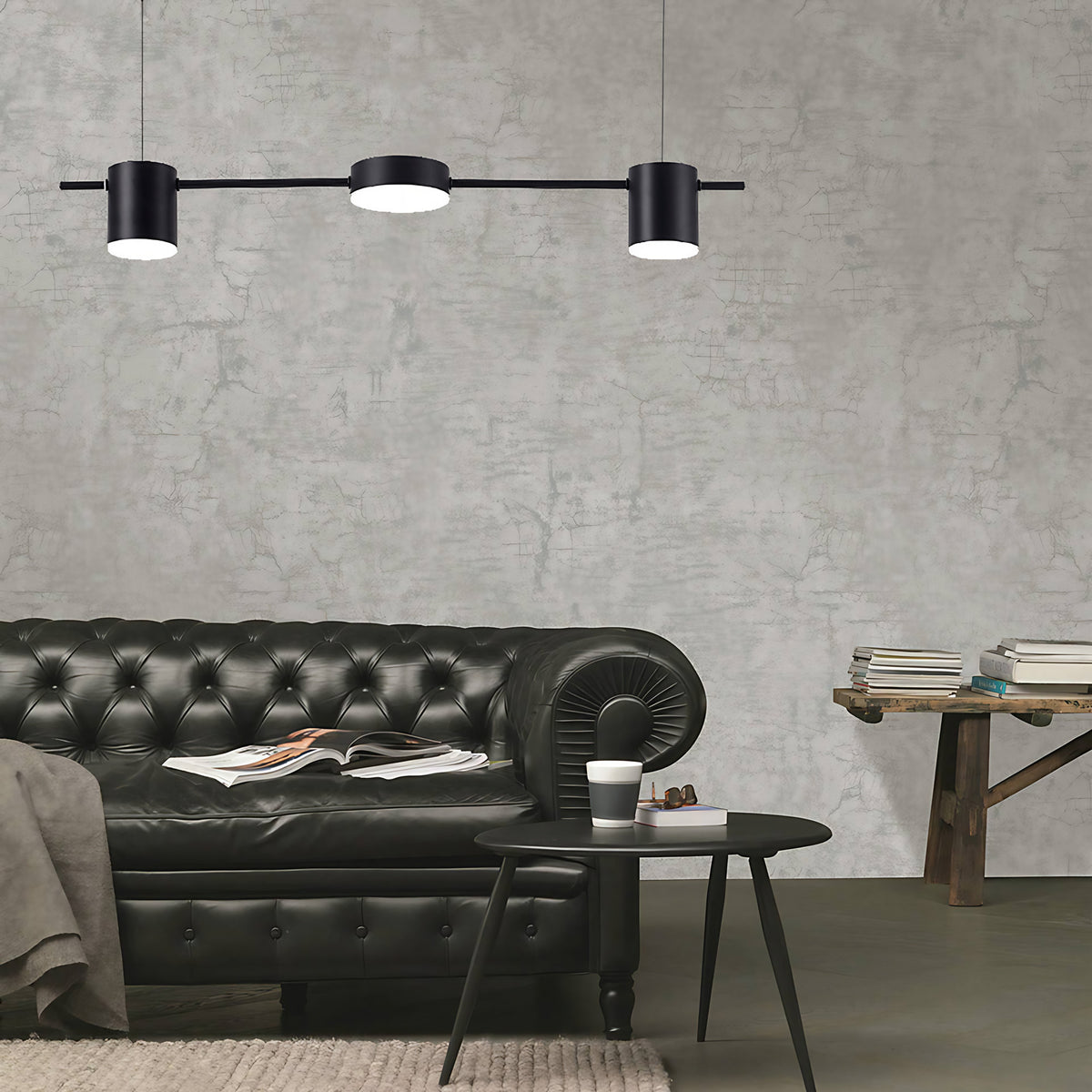 Suspension LED en aluminium, 3 ou 5 lumières, noir ou doré, noir