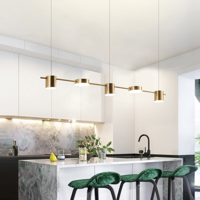 Suspension LED en aluminium, 3 ou 5 lumières, noir ou doré