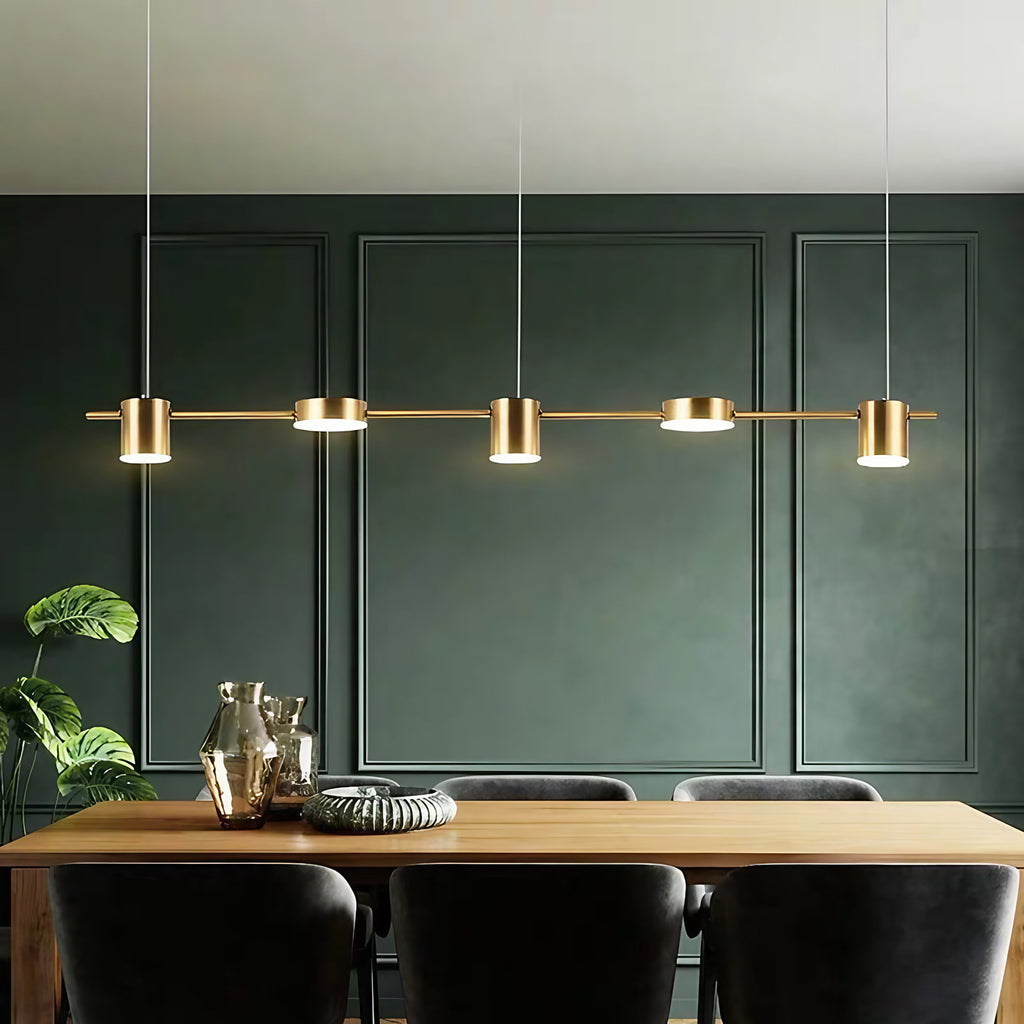 Suspension LED en aluminium, 3 ou 5 lumières, noir ou doré, doré