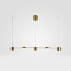 Suspension LED en aluminium, 3 ou 5 lumières, noir ou doré