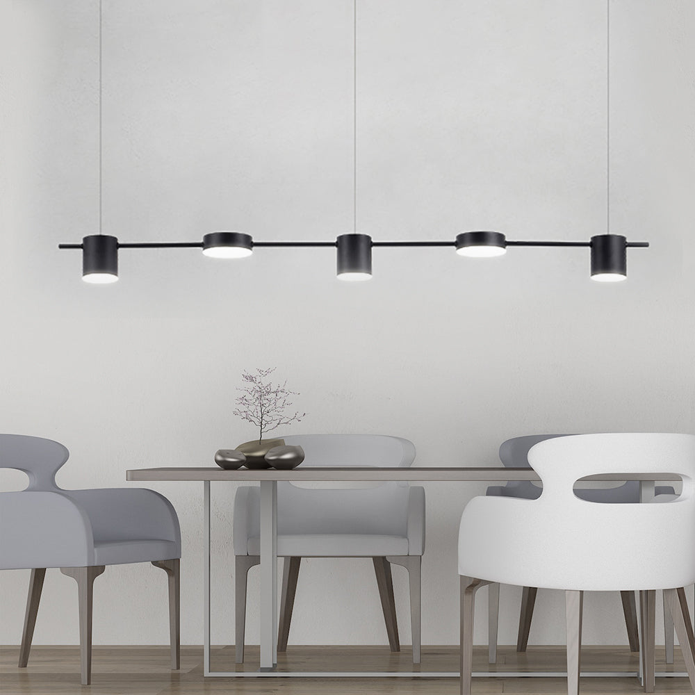 Suspension LED en aluminium, 3 ou 5 lumières, noir ou doré