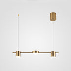 Suspension LED en aluminium, 3 ou 5 lumières, noir ou doré