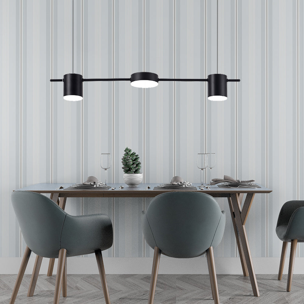 Suspension LED en aluminium, 3 ou 5 lumières, noir ou doré
