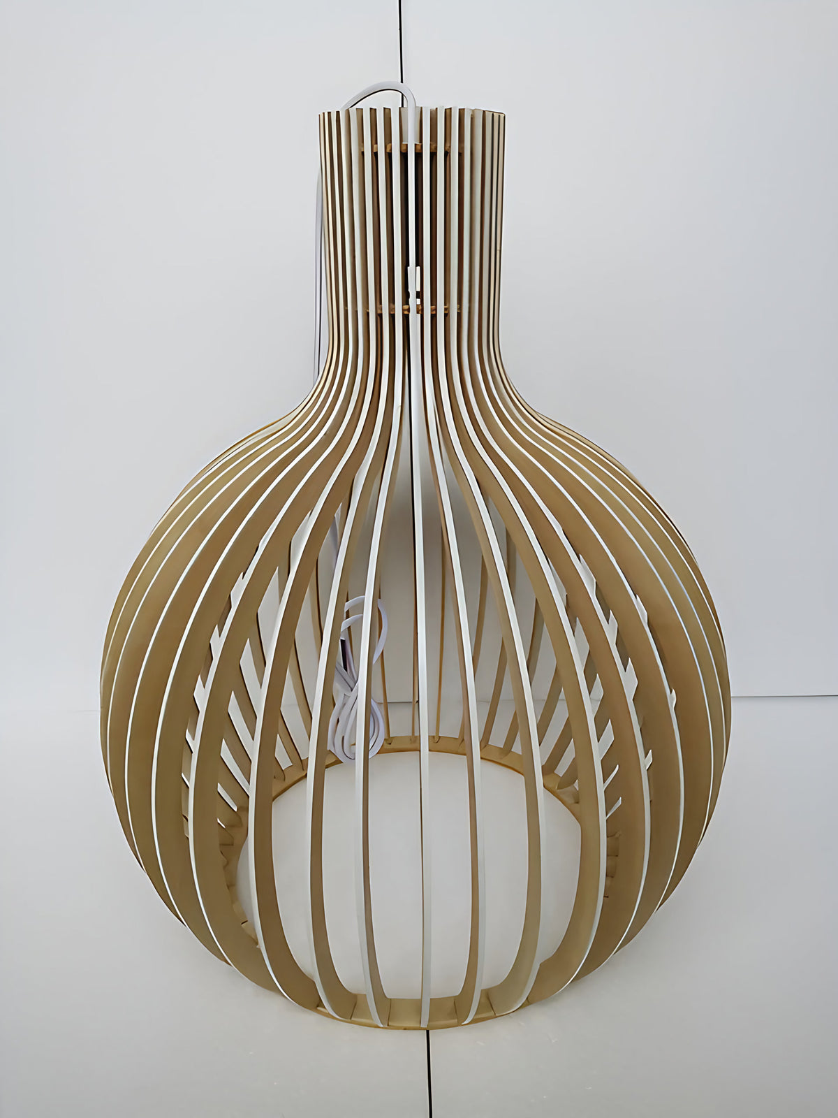 Suspension cage vintage en bois, 23, 35 ou 45 cm, trois finitions, blanc