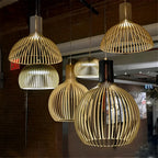 Suspension cage vintage en bois, 23, 35 ou 45 cm, trois finitions