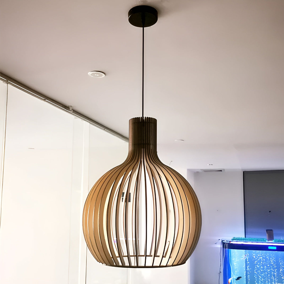 Suspension cage vintage en bois, 23, 35 ou 45 cm, trois finitions