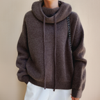 Sweat à capuche femme uni, quatre coloris, du S au 3XL, marron