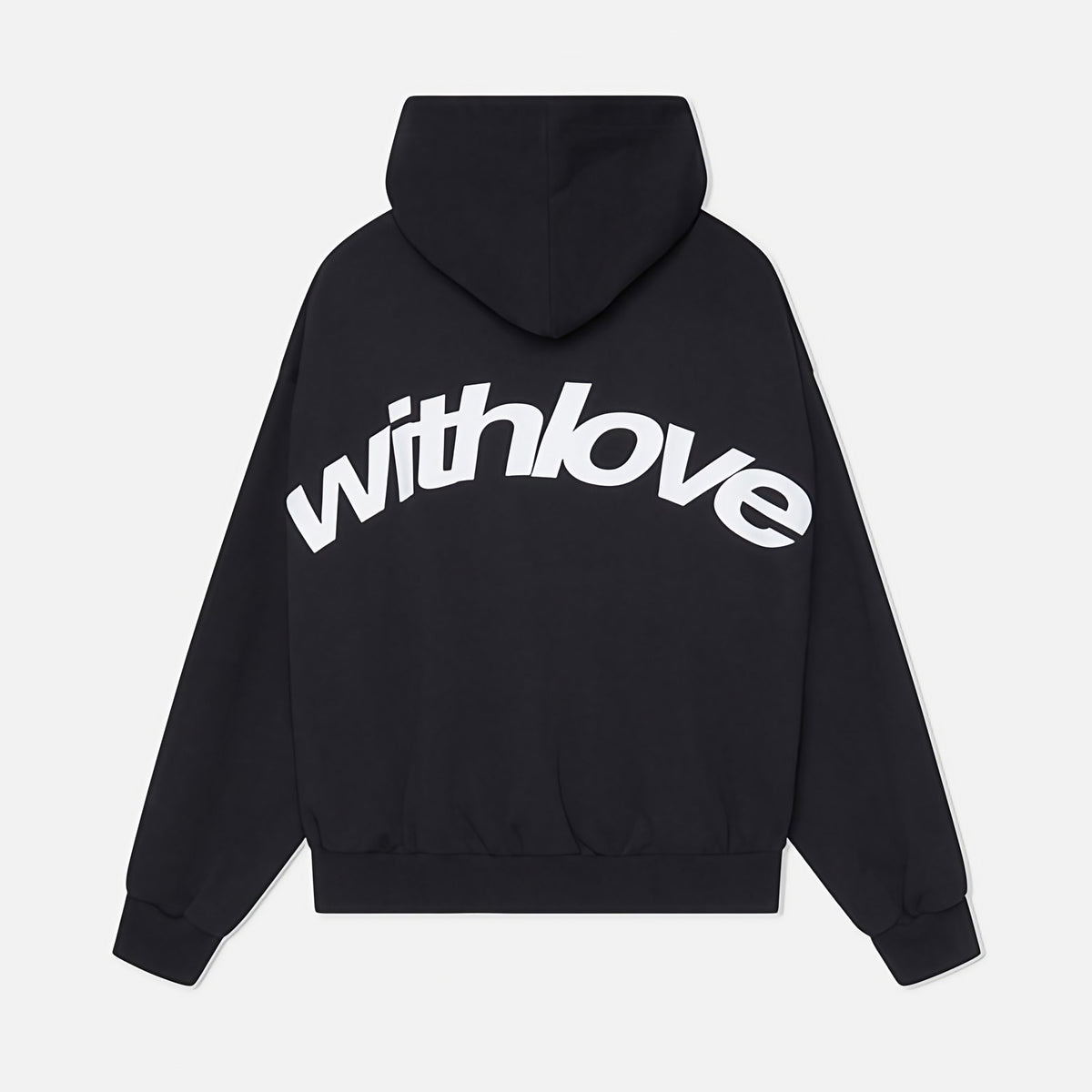 Sweat à capuche homme coupe ample, du XS au 4XL, noir 2