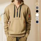 Sweat homme à capuche et col demi-zip, six coloris, du S au 4XL