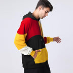 Sweat à capuche homme color-block, poche kangourou