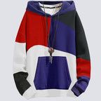 Sweat à capuche homme color-block, poche kangourou