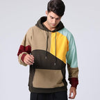 Sweat à capuche homme color-block, poche kangourou