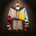 Sweat à capuche homme color-block, poche kangourou