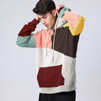 Sweat à capuche homme color-block, poche kangourou