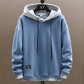 Sweat à capuche homme, poche kangourou, coupe décontractée, bleu