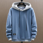 Sweat à capuche homme, poche kangourou, coupe décontractée, bleu