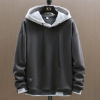Sweat à capuche homme, poche kangourou, coupe décontractée, gris