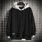 Sweat à capuche homme, poche kangourou, coupe décontractée, noir