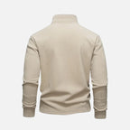 Sweat homme à col montant zippé, détails brodés