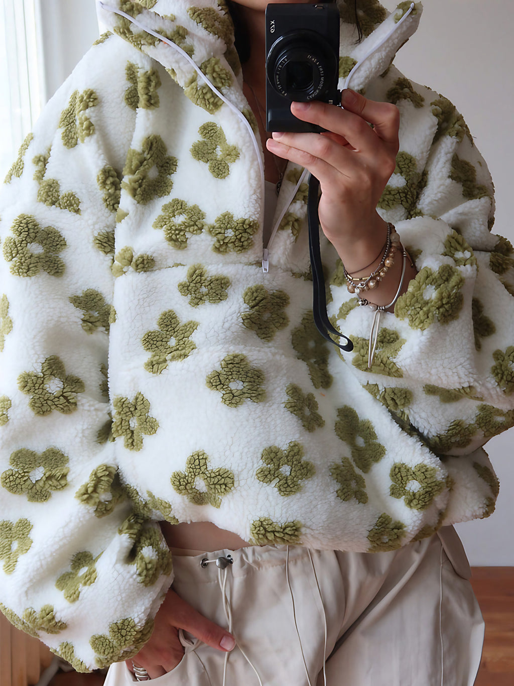 Sweat zippé femme à poche kangourou, coupe ample, du S au 2XL, vert