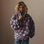 Sweat zippé femme à poche kangourou, coupe ample, du S au 2XL