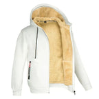 Sweat à capuche zippé en polaire homme, neuf coloris, blanc