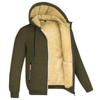Sweat à capuche zippé en polaire homme, neuf coloris, vert armée