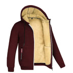 Sweat à capuche zippé en polaire homme, neuf coloris, bordeaux