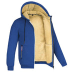 Sweat à capuche zippé en polaire homme, neuf coloris, bleu roi