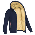 Sweat à capuche zippé en polaire homme, neuf coloris, bleu marine