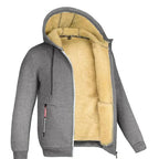 Sweat à capuche zippé en polaire homme, neuf coloris, gris