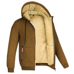Sweat à capuche zippé en polaire homme, neuf coloris, marron