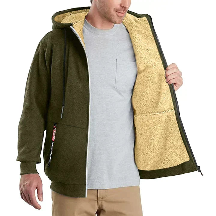 Sweat à capuche zippé en polaire homme, neuf coloris