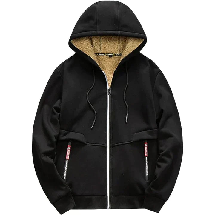 Sweat à capuche zippé en polaire homme, neuf coloris