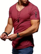 T-shirt homme à manches courtes, huit coloris, du M au 4XL, rouge