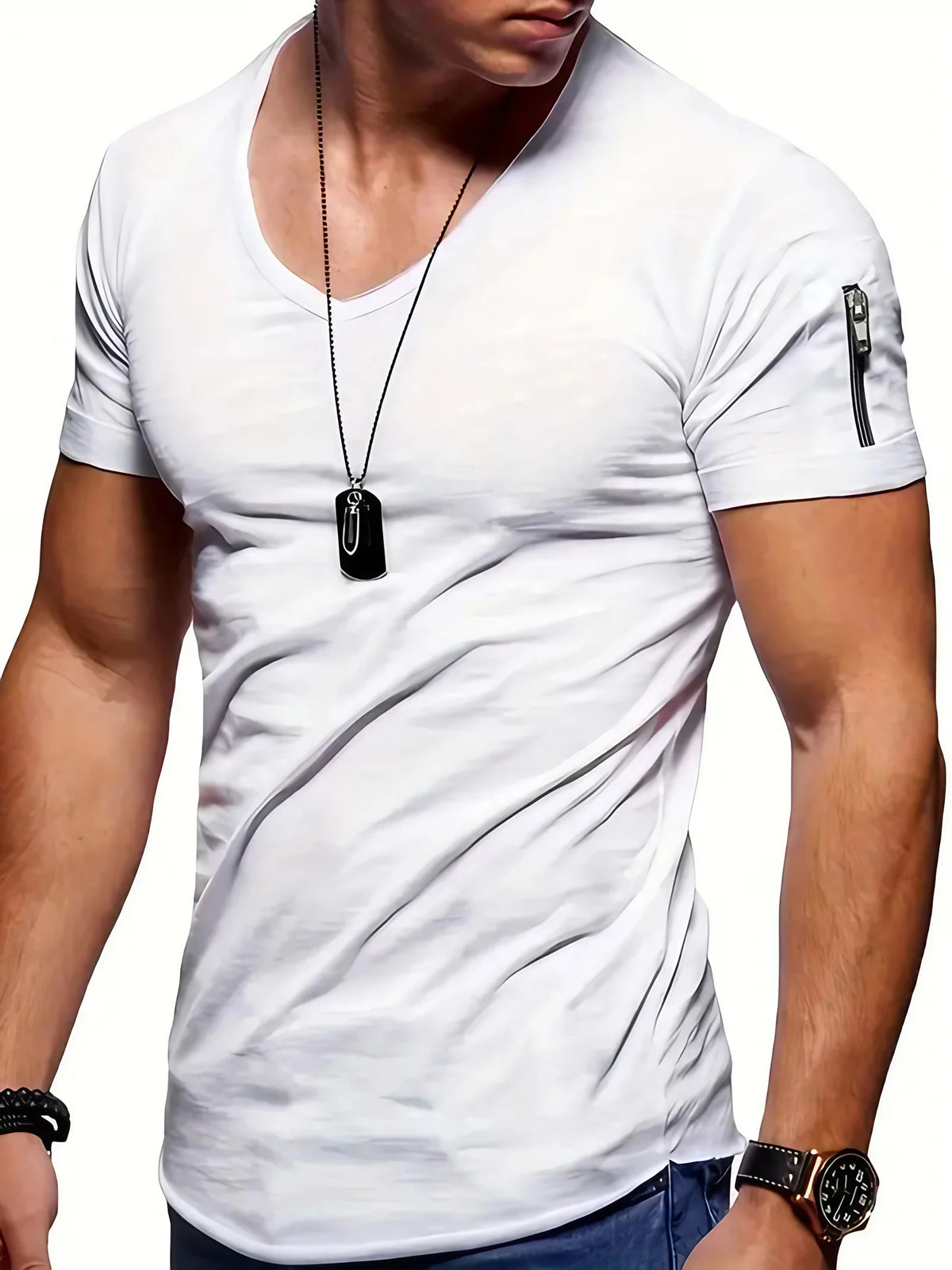 T-shirt homme à manches courtes, huit coloris, du M au 4XL, blanc