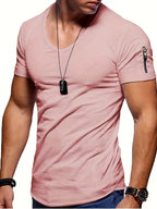 T-shirt homme à manches courtes, huit coloris, du M au 4XL, rose