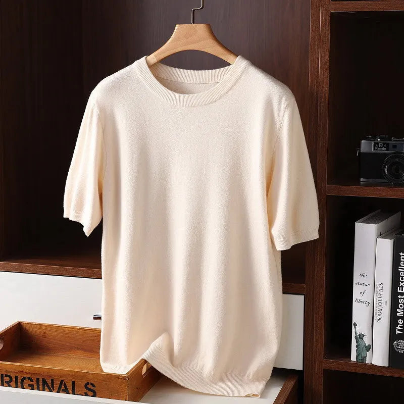 T-shirt homme col rond, coupe décontractée, cinq coloris, beige