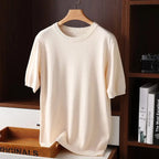 T-shirt homme col rond, coupe décontractée, cinq coloris, beige