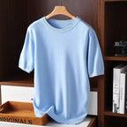 T-shirt homme col rond, coupe décontractée, cinq coloris, bleu