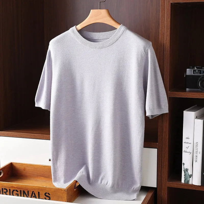 T-shirt homme col rond, coupe décontractée, cinq coloris, gris