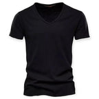 T-shirt col V homme, neuf coloris, du S au 2XL, noir