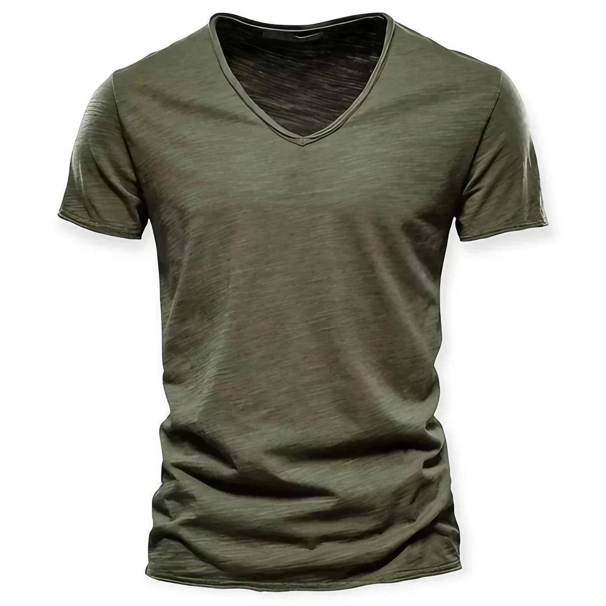 T-shirt col V homme, neuf coloris, du S au 2XL, olive