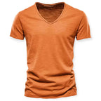 T-shirt col V homme, neuf coloris, du S au 2XL, orange